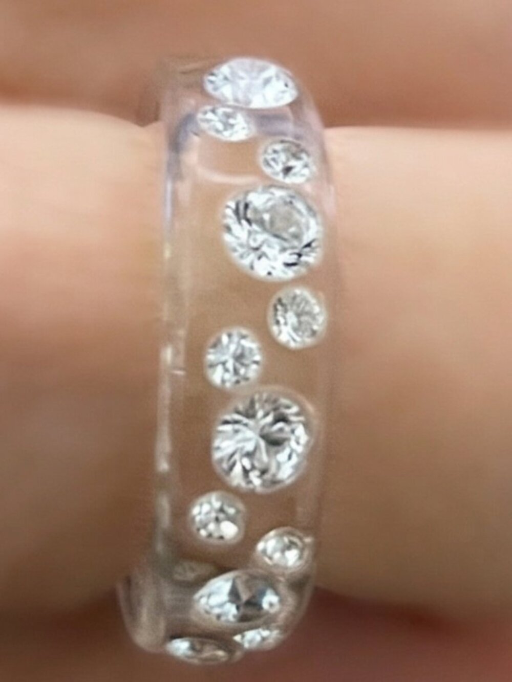 Italian Crystal Swarovski Embedded Clear Ring